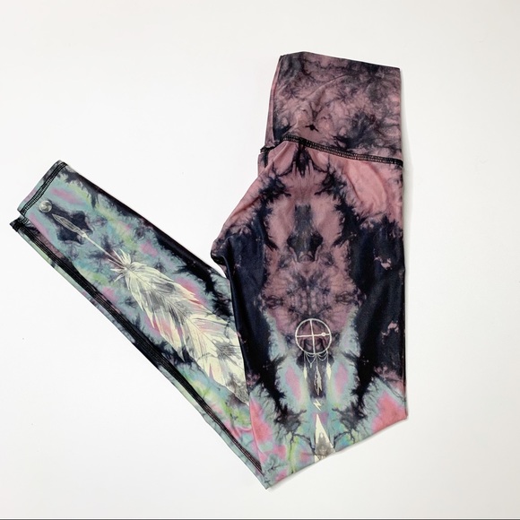 teeki Pants - Teeki Dream Catcher Feather Leggings tie dye